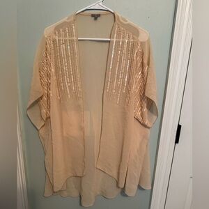 Charlotte Russe Cream colored Sequin kimono
